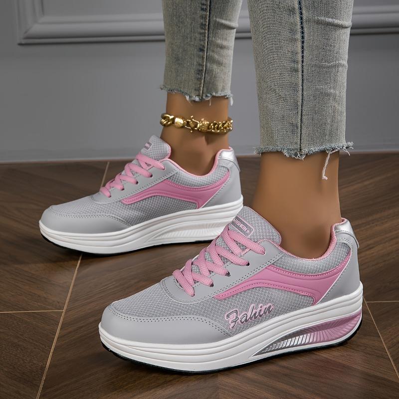 Mesh Women's Shoes Increased Height Thick Bottom Travel Running Sneakers Women