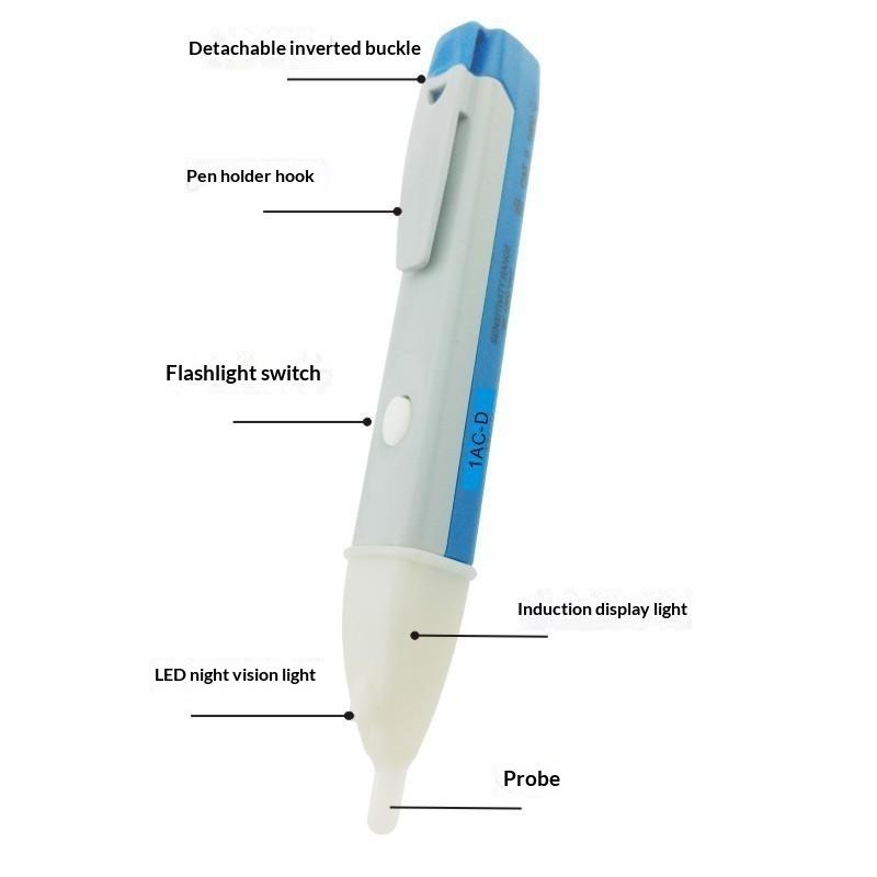 Non Contact AC Voltage Tester Pen 90-1000V Induction Detector Pocket Size for Home Outlet Wiring Inspection