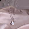 Ins Minimalist Female Collares Chain  Sterling Silver Animal Rabbit Pendant Necklace For Women 45cm Chain Choker  Gift