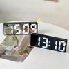 Luminous LED Desktop Mirror Clock with Digital Display and Alarm