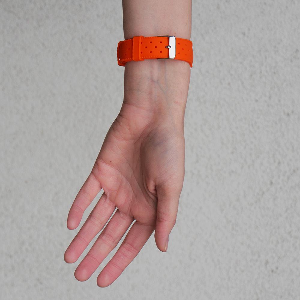 ERBORD Universal Silicone Strap 20mm, Tropic, Orange / Silver Buckle