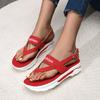 Foreign trade large size slope heel toe buckle with sandals women 2024 summer South East Asia outer wear thick-soled Roman sandals