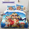 One Piece Monkey D Luffy Pattern Bedding Quilt Set Quilt Cover Pillowcase Home Birthday Gift(1 * Duvet Cover + 2 * Pillowcase, Without Core)