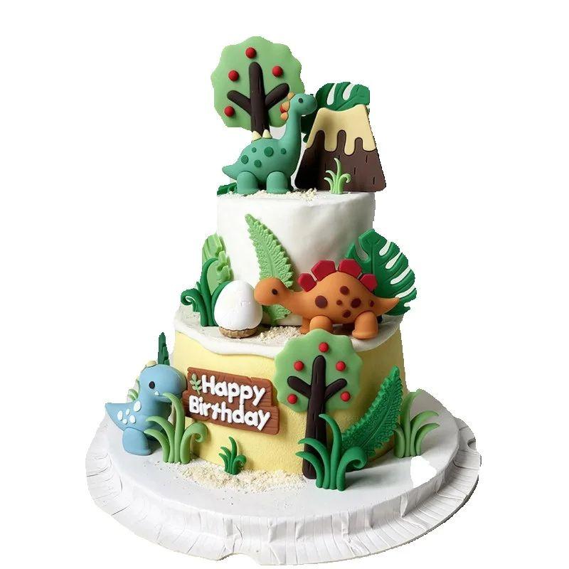 Dinosaur Cake Decorations Dinosaur Babyshower Happy Birthday Cupcake Topper Dinosaur Cake Toppers for Kids Birthday Baby Shower