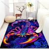 Neon Fantasy Skorpion-Print Teppich für Schlafzimmer Wohnzimmer Bettseite Sofa Bodenmatte Moderne Heimdeko Bereichsteppich Große Größe