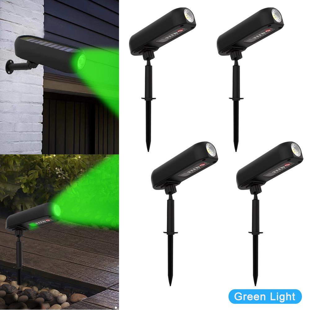 4PCS Solar Lawn Lights Outdoor LED Landscape Spotlights Wall Light Security Waterproof Adjustable Yard Lawn Driveway Tree Garden