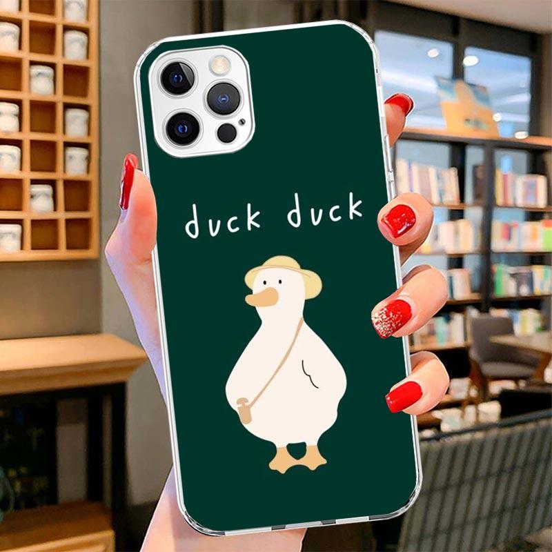 Cartoon Cute Goose Game Cover Phone Case For iPhone 16 17 Air 15 14 Pro Max 16E Phone Case 13 Mini 12 11 7 SE 8 Print Pattern Fi