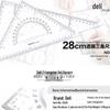 Deli Transparent Drawing Set: 15cm & 40cm Triangles with Protractor