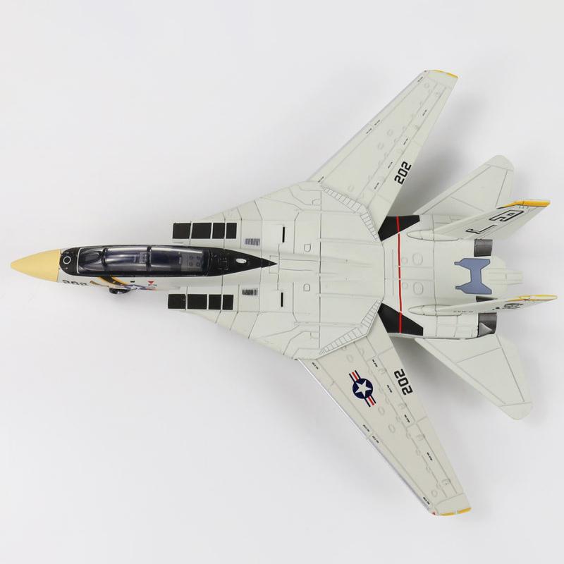 1:72 Scale F-14 Tomcat Fighter Jet Model - White & Black Abs Plastic Aircraft With Detailed Design, 10.24Inch Length