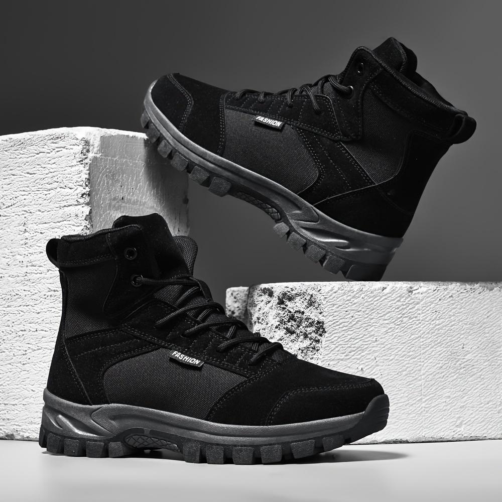 [Stylish Combat Boots] Pink High-Top Combat Boots | Durable Canvas, Round Toe, Lace-Up with Adjustable Straps, Non-Slip TPR Sole