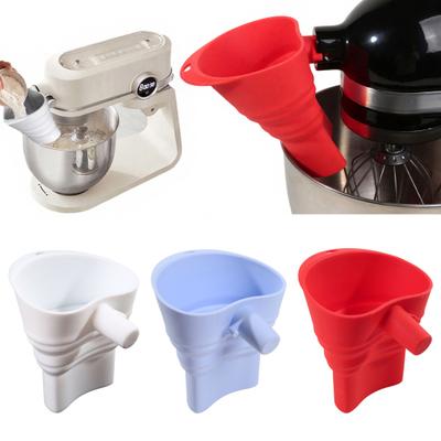 Składany lejek kuchenny do miksera KitchenAid Silikonowy lejek na mokre i suche składniki Można myć w zmywarce Szczelny Zapobiegający rozlewaniu Akcesorium do gotowania