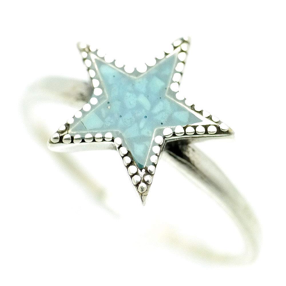 

Кольцо из серебра 925 пробы с бирюзой и 1 звездой C3 Fine Ring [Silver One] для мужчин [No. 15]