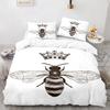 3D Bienenprint Bettbezug-Set für Jungen Jugendliche Polyester Bettwäsche-Set King Queen Größe Gelb Weiß Schwarz Bettbezug Bett
