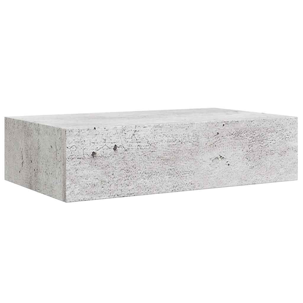 Vidaxl Półki Ścienne Z Szufladą, 2 Szt., Szare, 40X23,5X10 Cm, Mdf