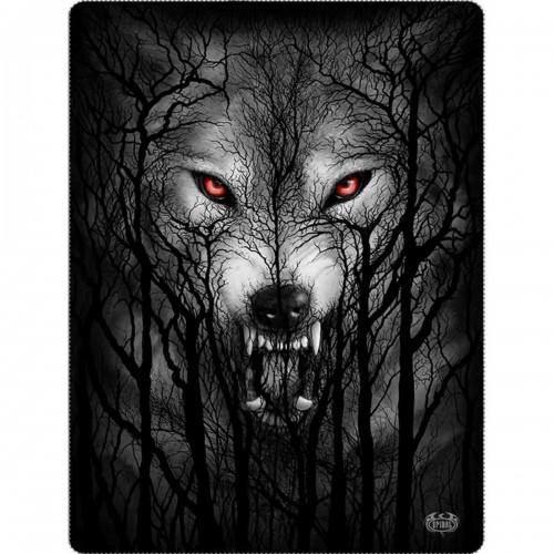 Spiral Forest Wolf Fleece Double Sided Blanket