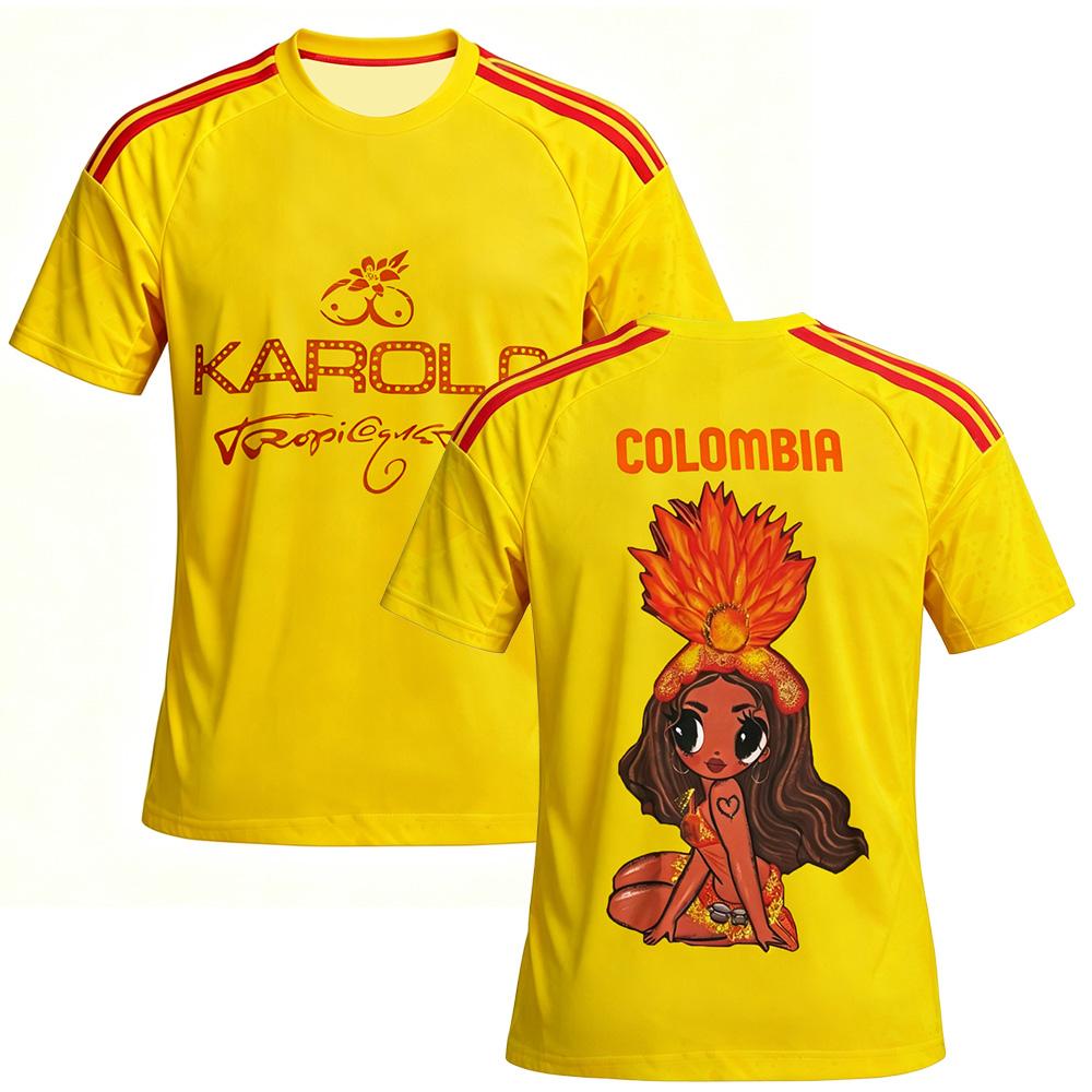 Karol G Tropicoqueta Football Jersey 2026 Men Women Sports T-Shirt Street Breathable Tee Unisex Casual Graphic T Shirt S