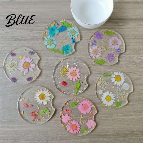 Mirror Polished Coaster Car Coaster Durable Resin Flower Drink Takeaway Cup Coffee Holder