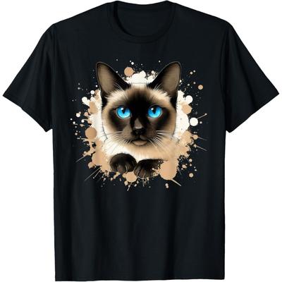 Siamesische Katze Grafik Niedlicher Siamesenkatzenliebhaber Tier Kätzchen T-Shirt