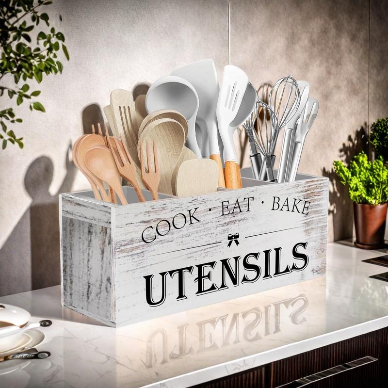Utensil Holder Kitchen Wooden Organizer For Cutlery Terraces Kitchen ForUtensil Holder Chopsticks and Spoon Storage Box Only Box