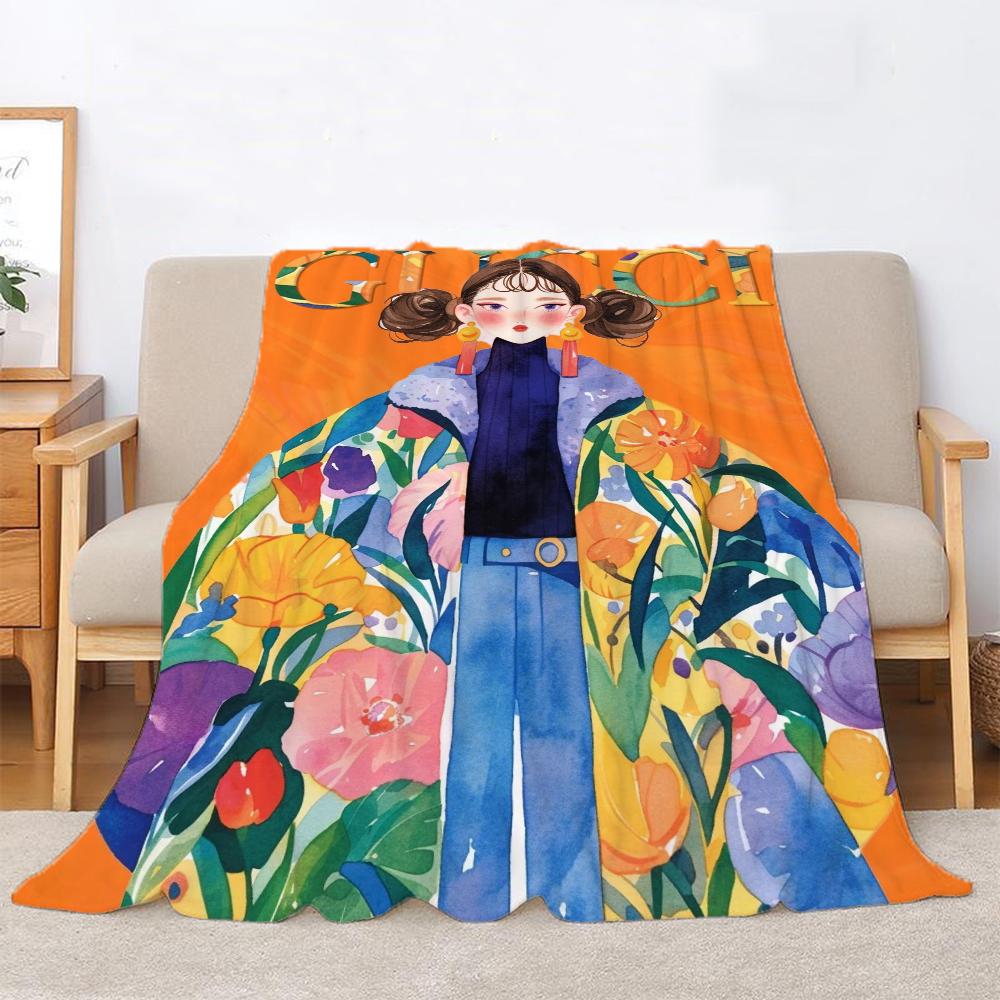 Gucc Bed Throw Blanket Luxury Bedding Fluffy Soft Blankets Sofa Decoration Beach Towel Interior for Home Knitted Plaid Knee Nap