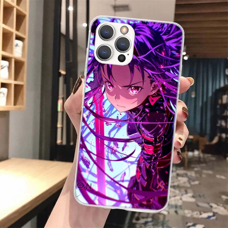 Anime Sword Art Online SAO Soft Phone Case For iPhone 16 15 14 13 12 11 Pro Max X XR XS 7 Plus 8 + SE 16Max Pattern Customized C