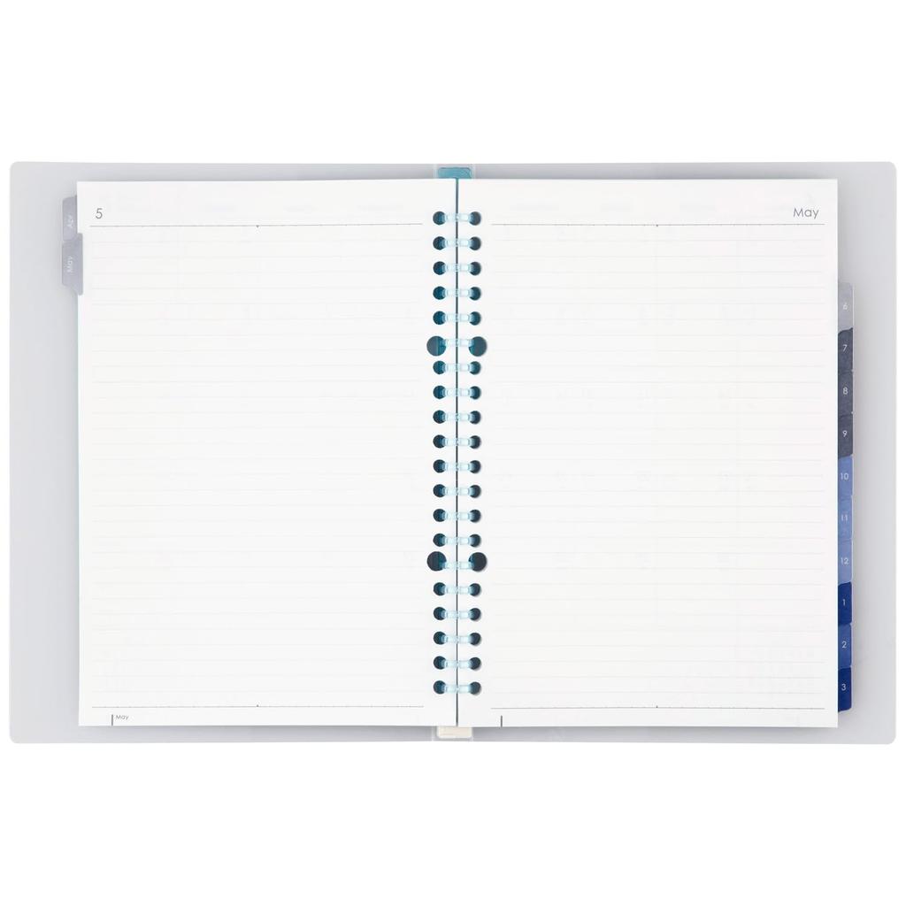 Maruman 2026 Notebook Starts April 2026 Planner, Diary, Monthly, 20-Hole, A5, Blue, FD424-26-02,