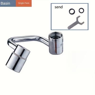 1pc Rotating Stainless Steel Faucet Extender Universal Splash-Proof Dual Spray Mode, Rust-Resistant Bathroom Sink Accessory With Adapter