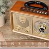 AM/FM/SW Retro Radio with Bluetooth, 3 Power Supply Options, Wood Effect Housing, 5W Speaker with Improved Bass, Supports USB/TF/AUX