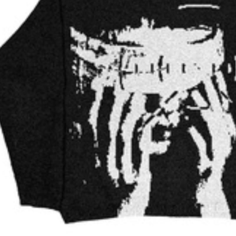 Pulover tricotat vintage Harajuku Ukiyo-e Model portret Pulover Toamnă Streetwear Pulover Bărbați Femei Tricotaj din bumbac