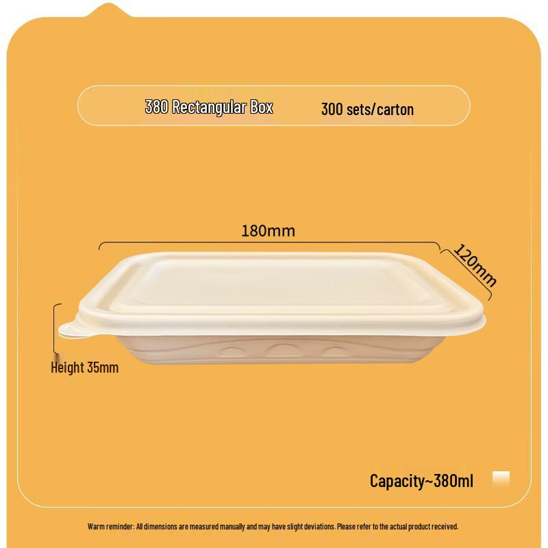 Compostable Rectangular Takeout Containers with Lids