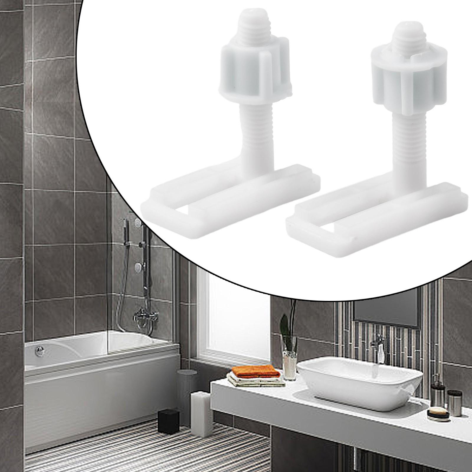 

Plastic Bolts Toilet Hinge Screws White 2*Washers Accessories B