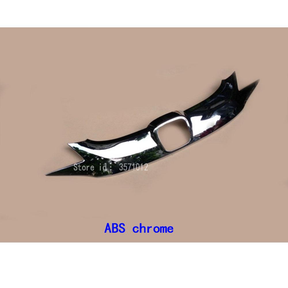 For Honda Fit Jazz 2014 2015 2016 2017 Car Styling Body ABS Chrome License Plate Trim Racing Grid Grill Grille Hoods Panel Frame