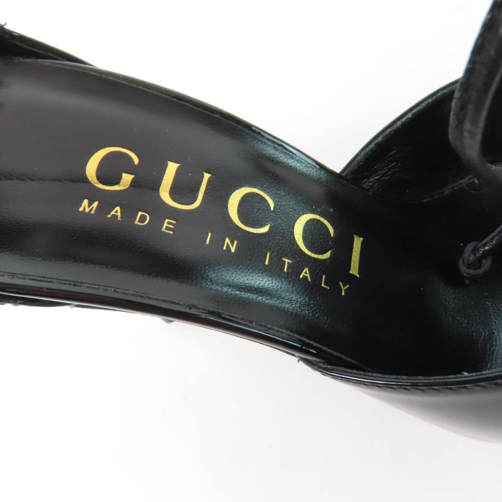 Scarpe col tacco GUCCI immacolate Punta stretta pelle verniciata nera Donna 36 721045 Usato