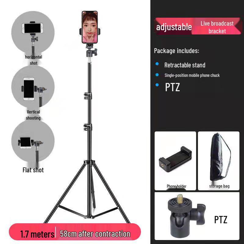 2.1m Photography & Video Tripod with Light Stand for Desktop or Floor Use