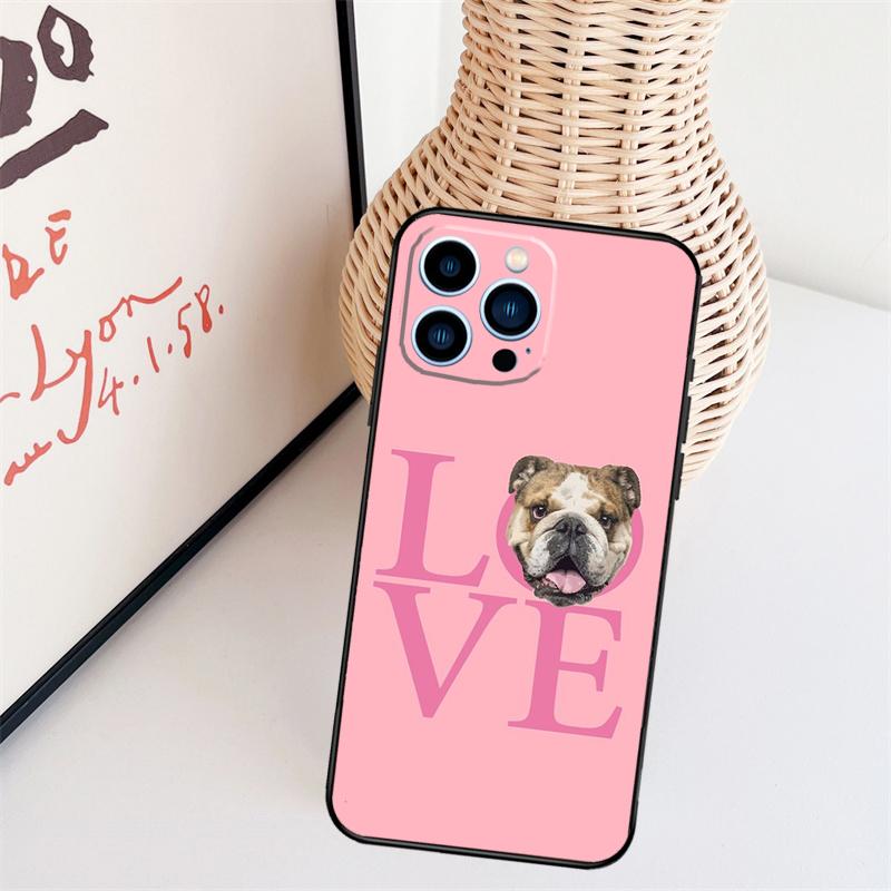 English Bulldog Heartbeat Phone Case For iPhone 16 Pro Max 15 14 13 11 12 17 Pro Max mini 15 16 Plus 16e 17 Air Cover