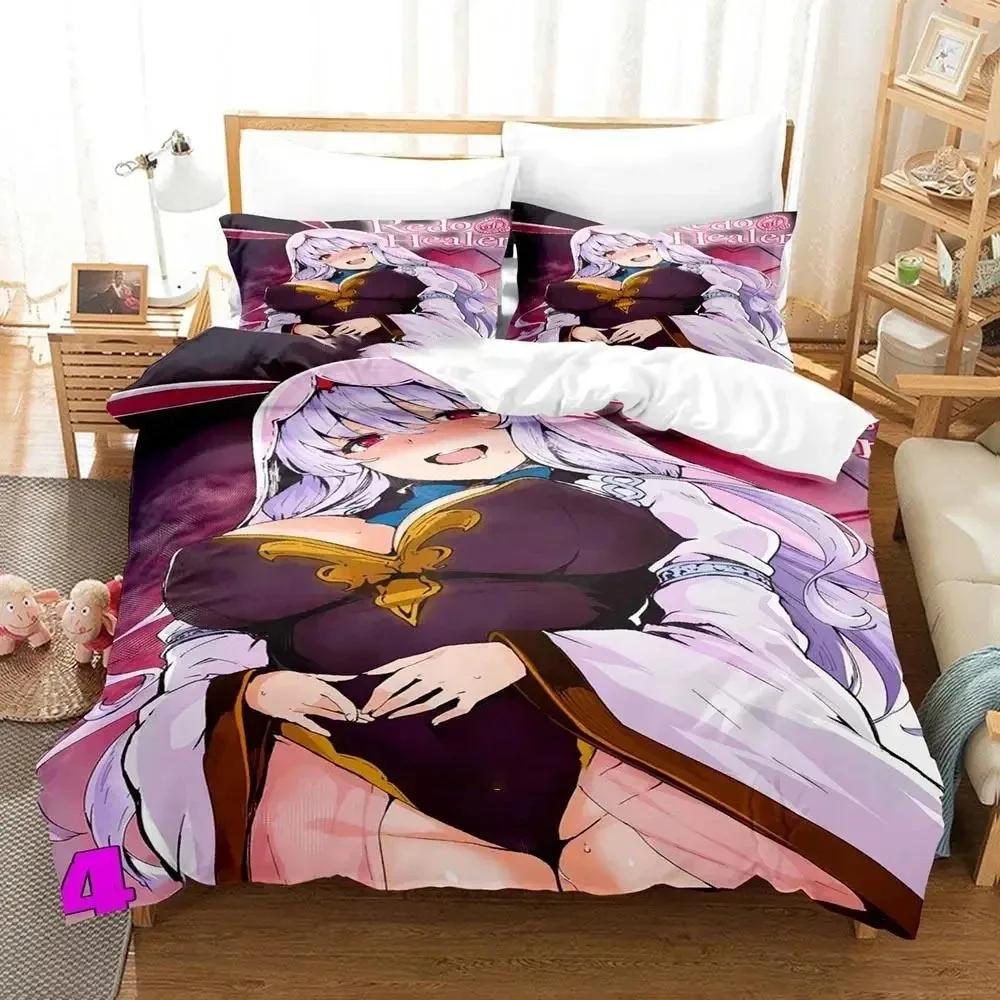 Anime Redo of Healer 2/3pcs Beding Set Young Boys Young Girls Twin Quen Sized Dimensions Soft Duvet Cover Pilowcase Bed Children Kids Adult People