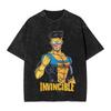 Comic Invincible OmniMan Washed Tshirt Men Women Summer Cotton YK Clothing Vintage Fashion Round Neck Short Sleeved Tee