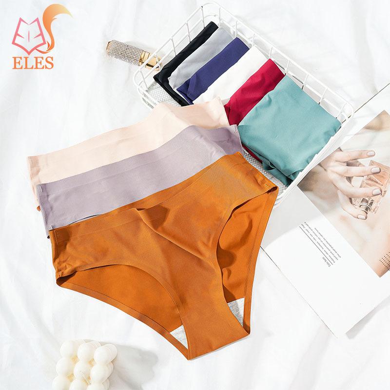 Women's Thong Ice Silk Seamless One-piece Mid-waist Underwear Panties Comfortable Breathable Women's Underwear Knickers Underpants