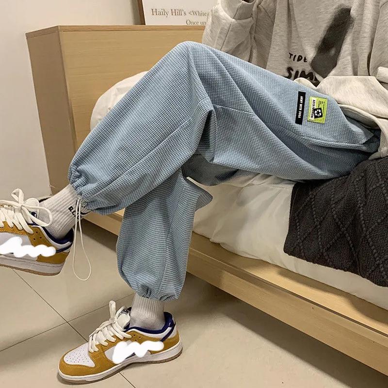 Lattice Summer Men's Fashion Clothing Drawstring Hip Hop Sweatpants Work Clothing Sportswear Teenager Jogger Women's Cargo Pants For Men