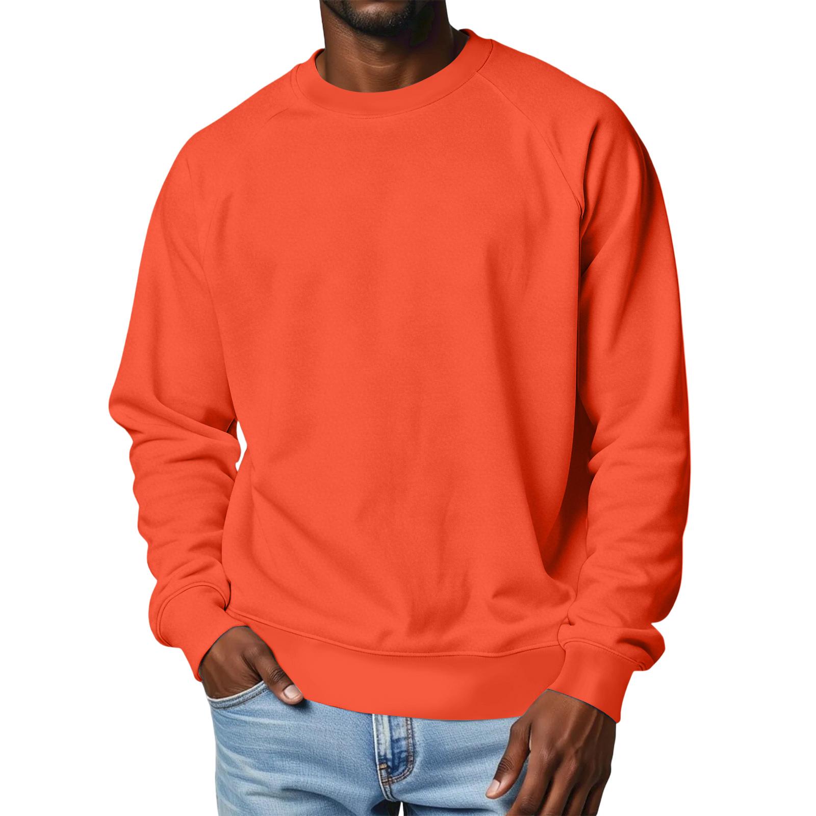 

Мужской свитшот с круглым вырезом, рукавами реглан, флисовой подкладкой, плотный, однотонный S