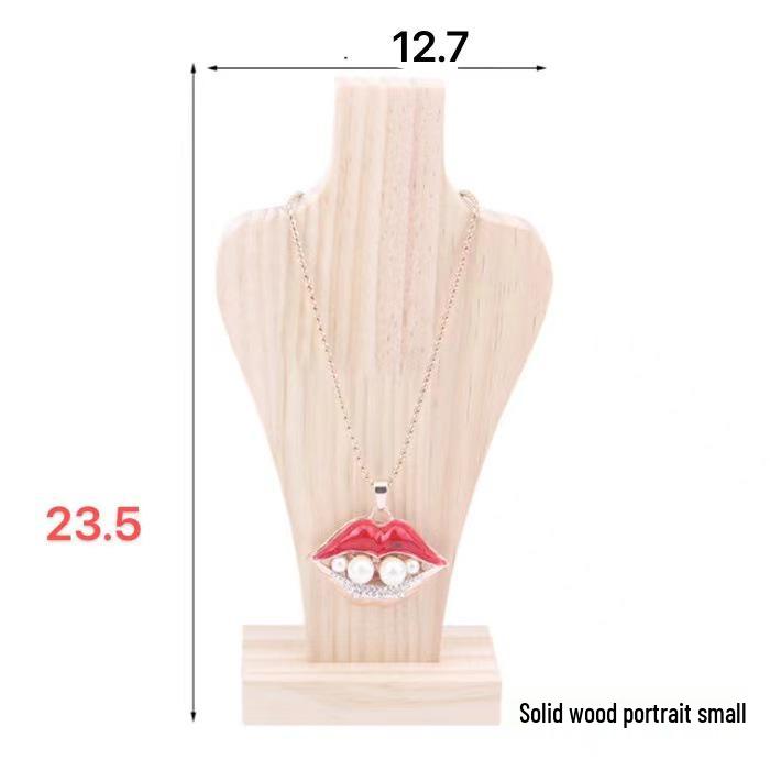 Solid Wood Necklace Display Stand Mannequin Ornament Rack