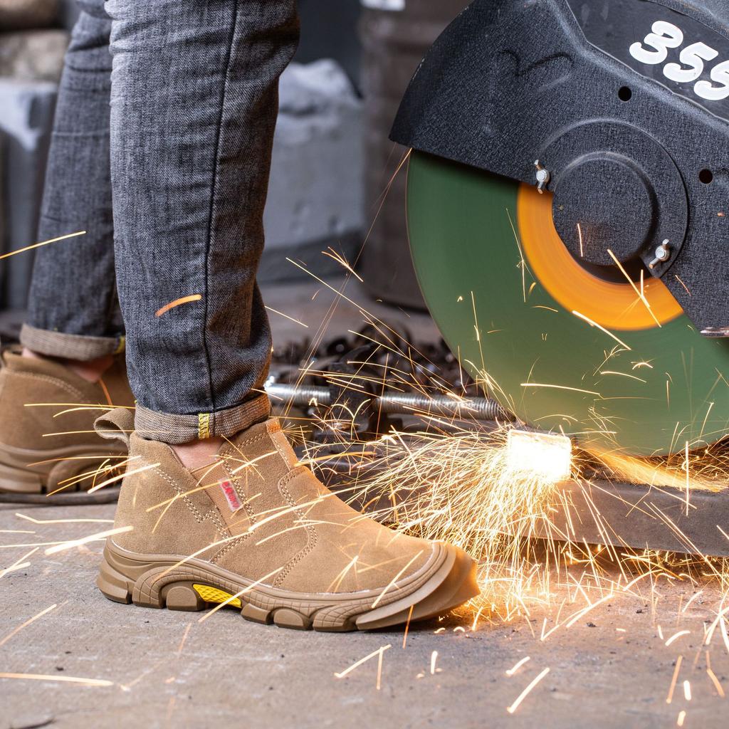 Arbeitsversicherungsschuhe für Herren, Sicherheitsschuhe gegen Zerschlagen und Durchstechen, Arbeitsschuhe zum Schweißen auf der Baustelle