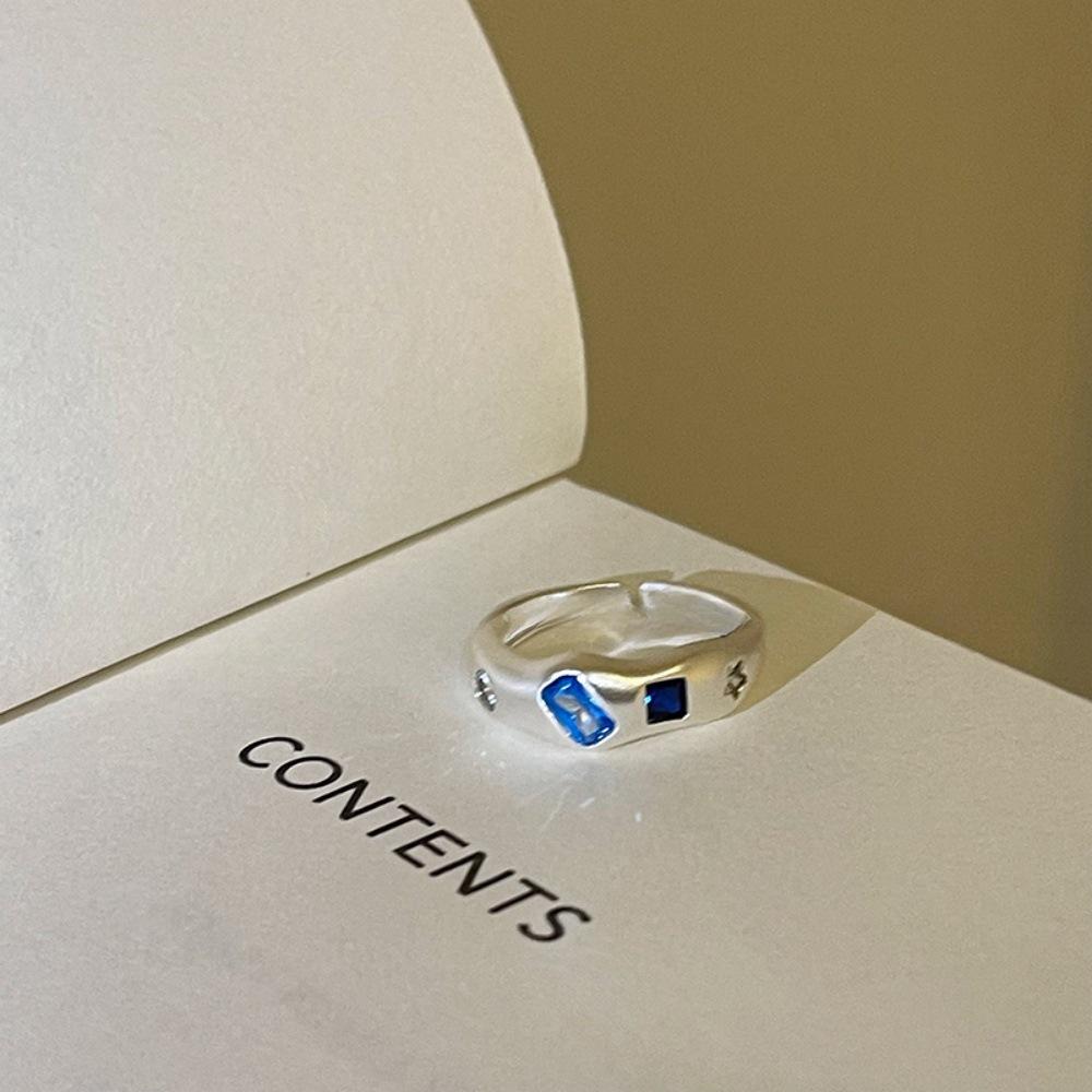 Love Color Zircon Ring Dopamine Niche Design Opening Adjustable Index Finger Ring Fashion Personality Ring