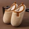 Winter Lamb Wool Cotton Slippers Indoor Home Non-slip Velvet Warm Couple Plush Simple Cotton Drag