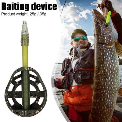25g/35g Fishing Bait Holder Quick Release Carp Fishing Bait Basket Feeder Portable Bait Inline Method Feeder Fishing Tackle Tool