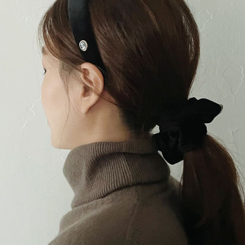 oar Cameo Velvet HairBand [Black]