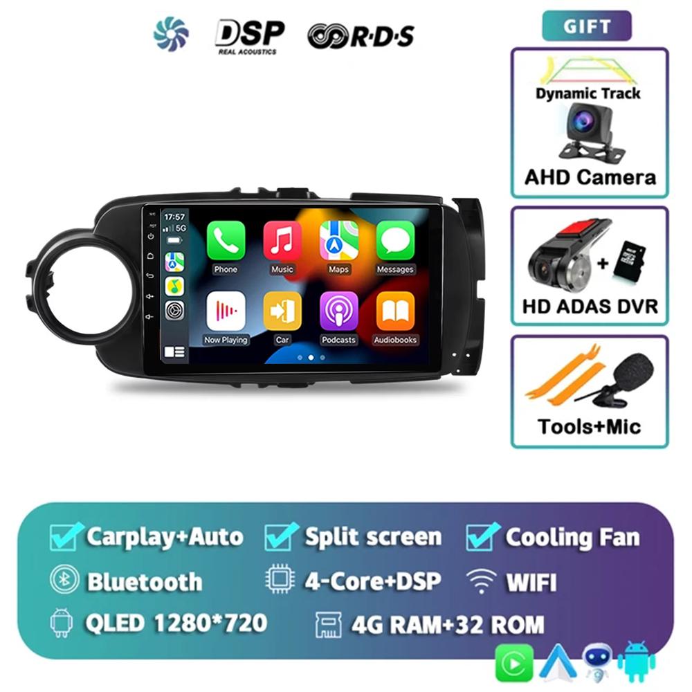Android 14 Carplay Car Radio For Toyota Yaris 2012 2013 2014 2015 2016 2017 Navigation GPS Multimedia Player Stereo Wifi BT Auto