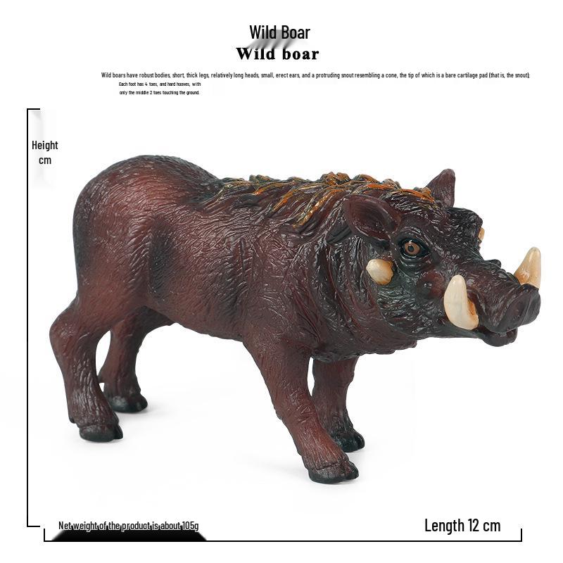 Wild Boar Family Toy Set: Farm Boar, Sow, Piglet Models