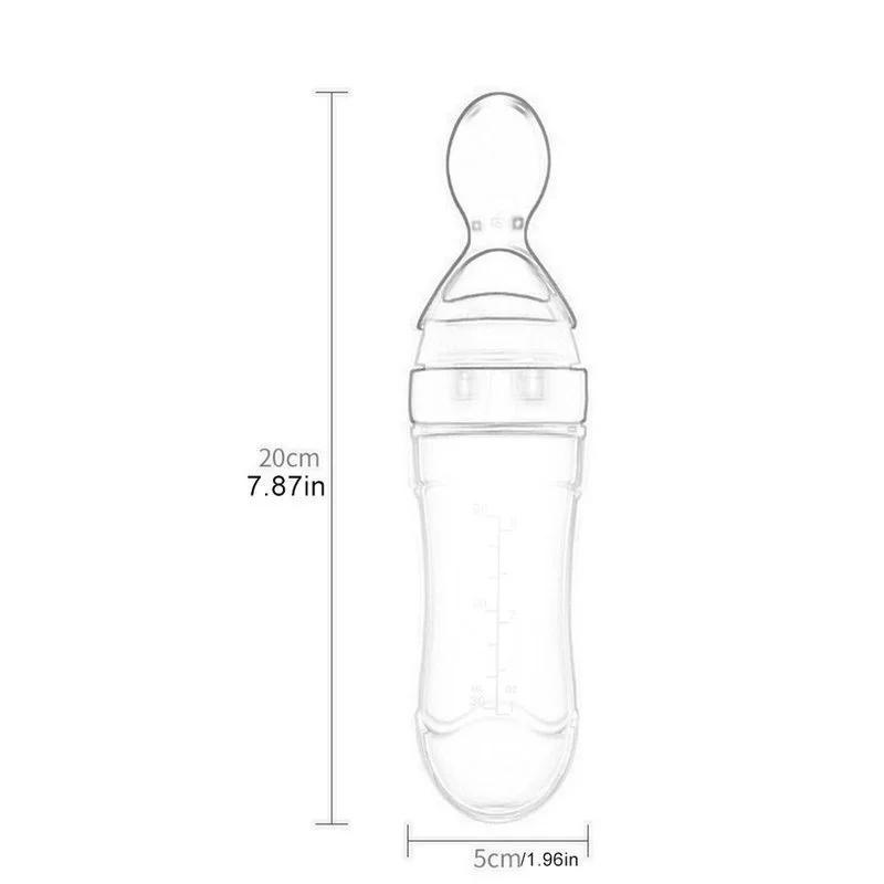 2025 New 1 Pcs Baby Rice Paste Bottle Baby Silicone Milk Bottle Feeding Spoon For Baby Silicone Squeeze Spoon Rice Paste Bottle