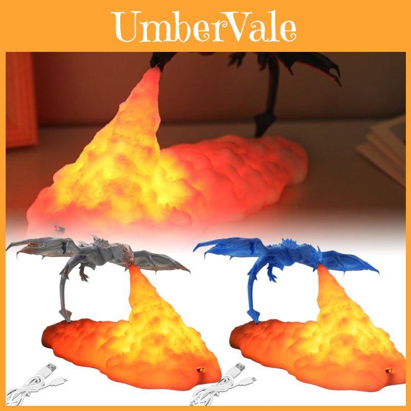 Exquisite 3d Printed Ice Dragon Lamp Led Night Light Stylish Bedroom Decor Gift